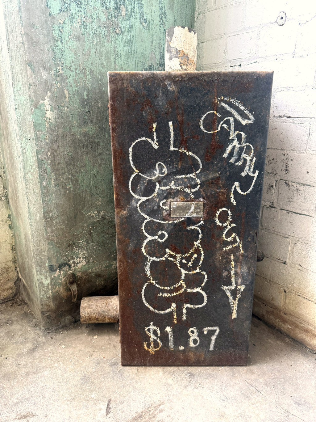 "$1.87" — Found Steel Cabinet with Original Graffiti, Detroit