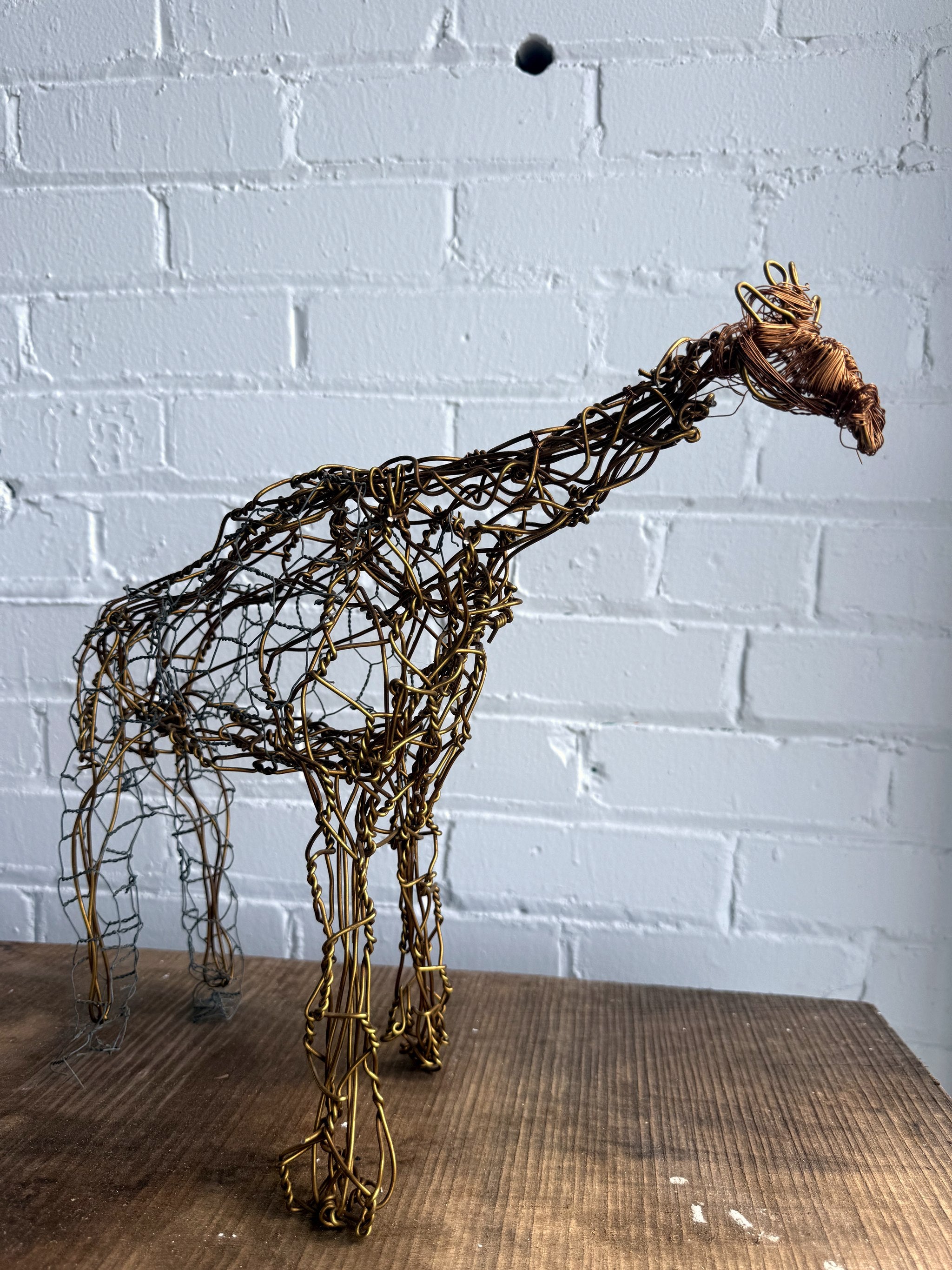 Giraffe — Reclaimed Wire Sculpture by Dennis, Detroit Artist